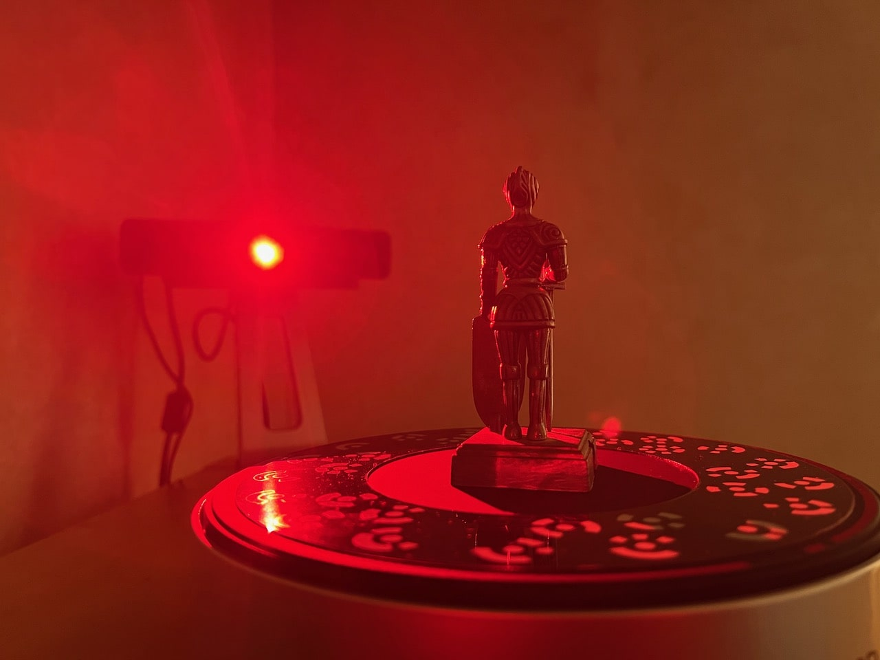 A 3D scan of a small figurine. The image shows the scanning process